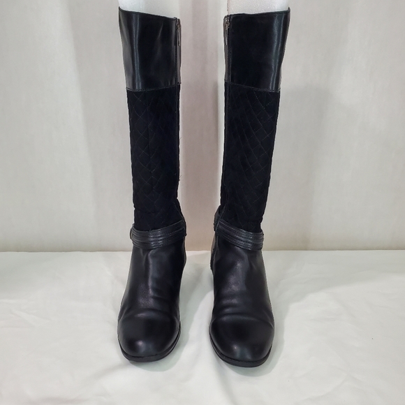 Bandolino BDClassieWomen's Black Tall Side Zip Quilted Riding Boot Size 9.5 - Picture 12 of 15